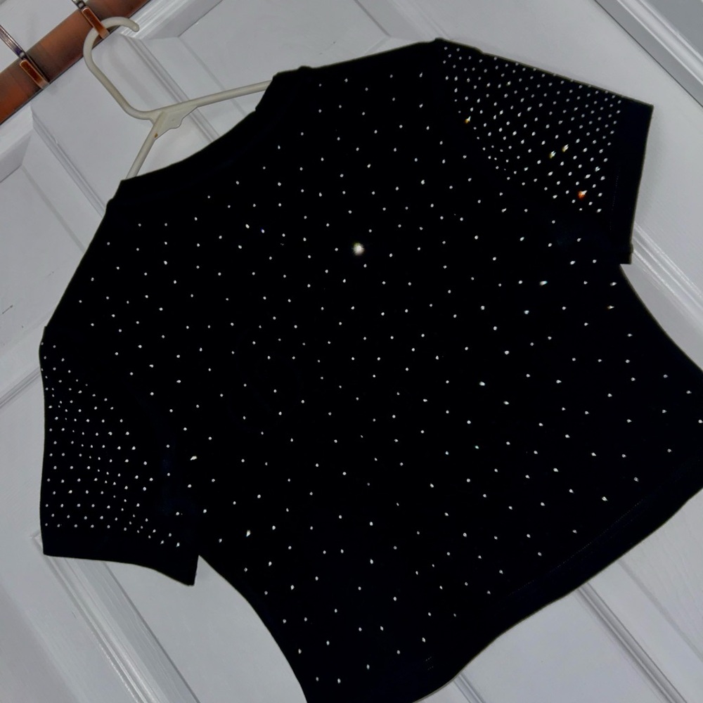 Custom Rhinestone Cherry Drip Logo Crop Top - Picture 5 of 7